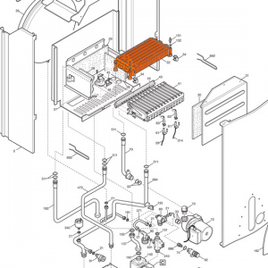 Výměník primární  MAIN Four včetně O kroužků  BAXI